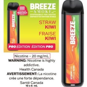 Breeze Pro Disposable Vape - Straw Kiwi - 2000 Puffs - 20 MG