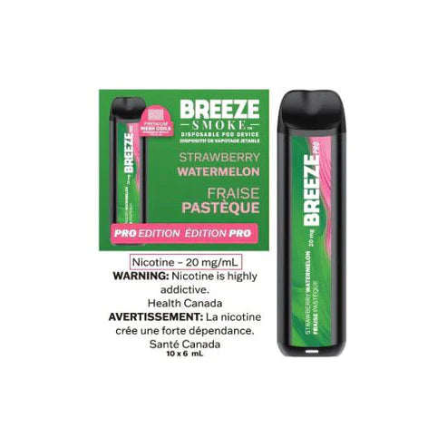 Breeze Pro Disposable Vape - Strawberry Watermelon - 2000 Puffs - 20 MG