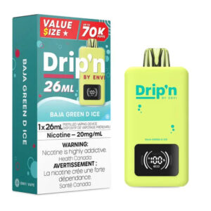 Drip'n by Envi 26ML Disposable Vape - 70K Puffs - Baja Green D Ice