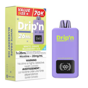 Drip'n by Envi 26ML Disposable Vape - 70K Puffs - White Grape Blueberry Ice