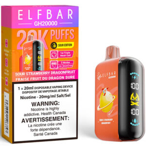 Elf Bar GH20000 Disposable Vape - 20K Puffs - Sour Strawberry Dragonfruit
