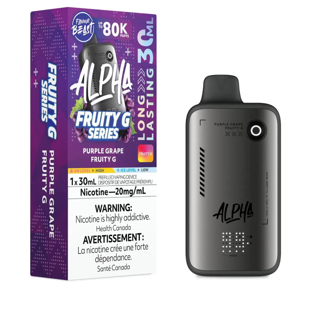 Flavour Beast Alpha 80K Disposable Vape - Purple Grape Fruity G