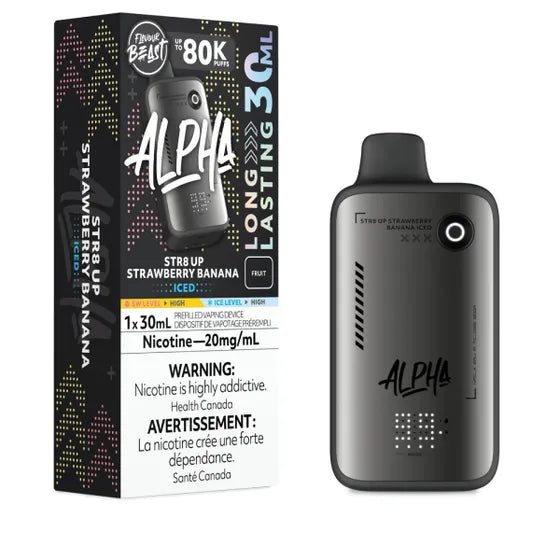 Flavour Beast Alpha 80K Disposable Vape - Str8 Up Strawberry Banana Iced
