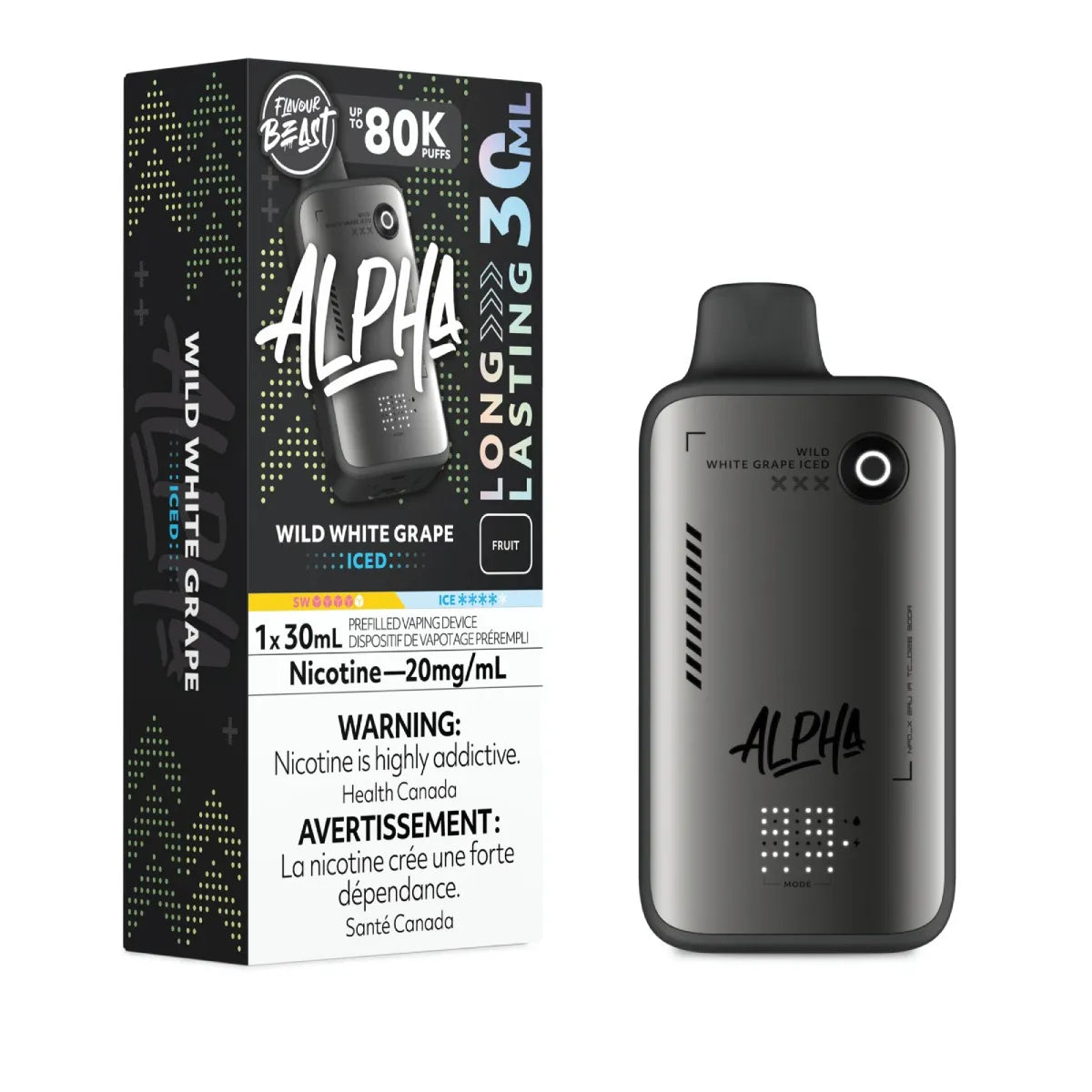 Flavour Beast Alpha 80K Disposable Vape - Wild White Grape Iced