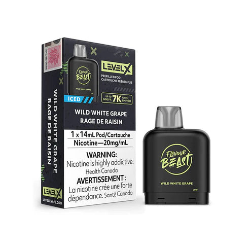 Level X Wild White Grape Iced- Flavour Beast Pods