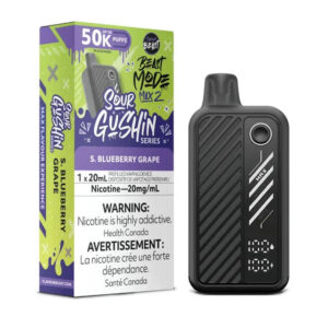 Flavour Beast Mode Max 2  – Sour Gushin S. Blueberry Grape -  50,000 Puffs