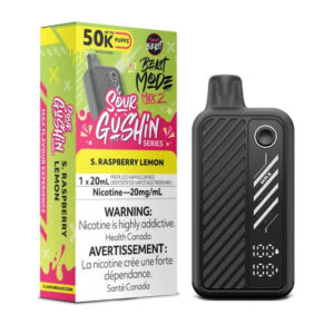 Flavour Beast Mode Max 2  – Sour Gushin S. Raspberry Lemon -  50,000 Puffs