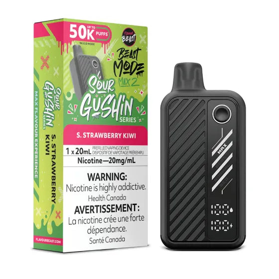 Flavour Beast Mode Max 2 – Sour Gushin S. Strawberry Kiwi - 50,000 Puffs