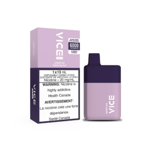 Vice Box Rechargeable Disposable Vape - 6000 Puffs - Grape Ice - Zero Nicotine - 0MG