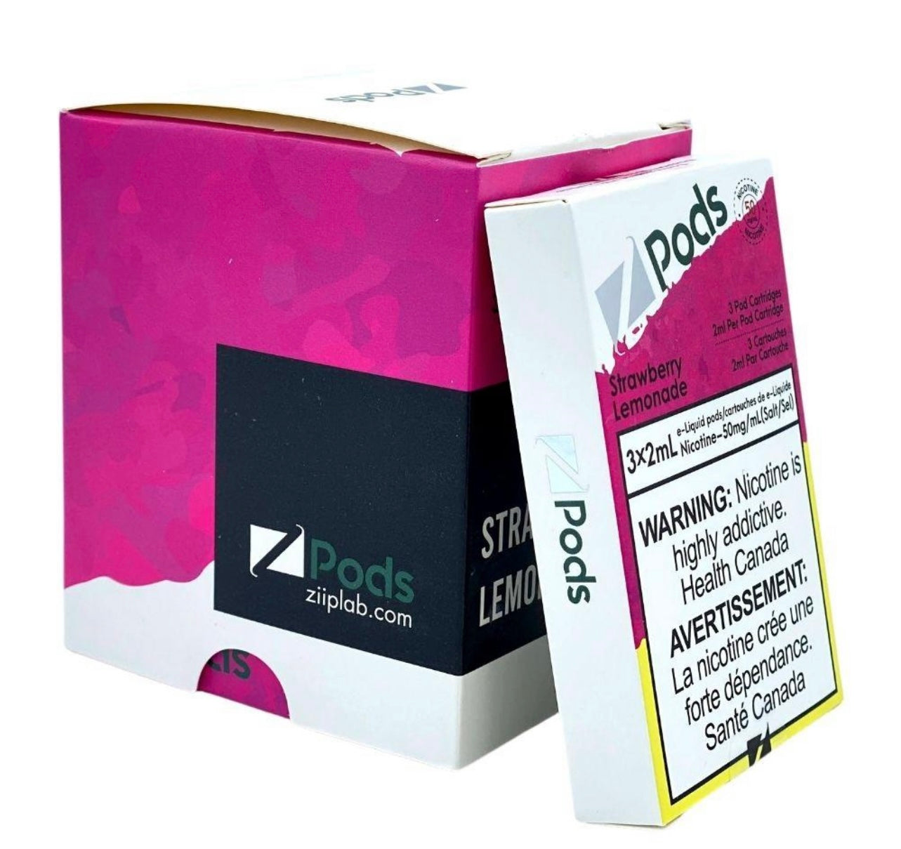 ZPods STLTH Compatible - Strawberry Lemon - Supreme Nic Blend 20MG with 50MG Throat Hit