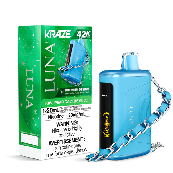 Kraze Luna Disposable Vape - 42K Puffs - Kiwi Pear Cactus G Ice