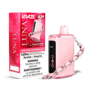 Kraze Luna Disposable Vape - 42K Puffs - Ruby Peach Watermelon Ice
