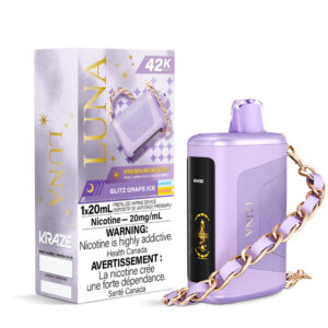 Kraze Luna Disposable Vape - 42K Puffs - Glitz Grape Ice
