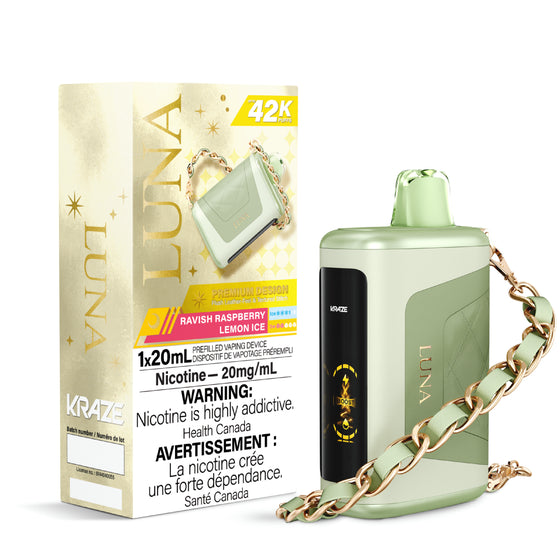 Kraze Luna Disposable Vape - 42K Puffs - Ravish Raspberry Lemon Ice