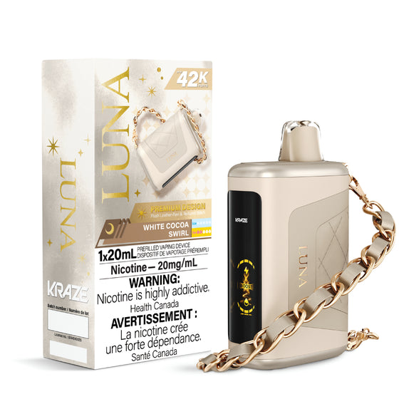 Kraze Luna Disposable Vape - 42K Puffs - White Cocoa Swirl