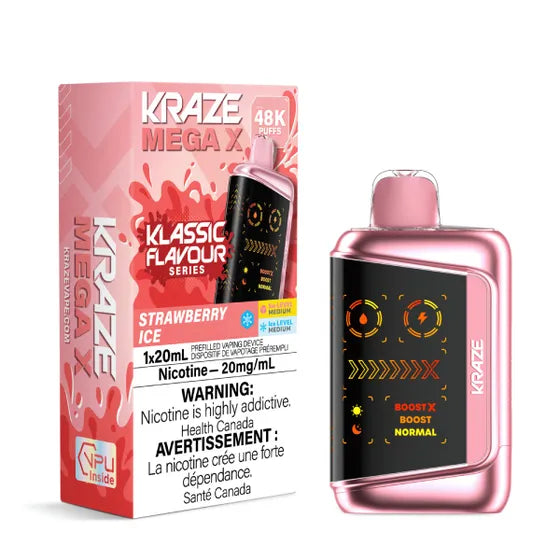 Kraze Mega X - 48K Puffs - Klassic - Strawberry Ice