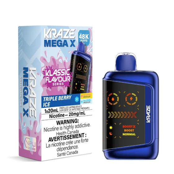 Kraze Mega X - 48K Puffs - Klassic - Triple Berry Ice