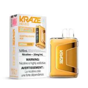 Kraze HD 2.0 Disposable Vape - 9000 Puffs - Cantaloupe Ice