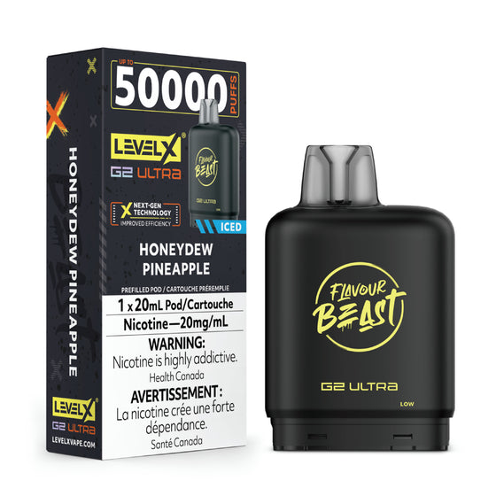 Flavour Beast Level X G2 Ultra Pod - 50k Puffs – Honeydew Pineapple Iced