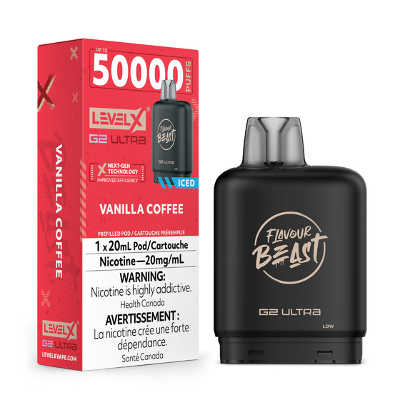 Flavour Beast Level X G2 Ultra Pod - 50k Puffs – Vanilla Coffee Iced