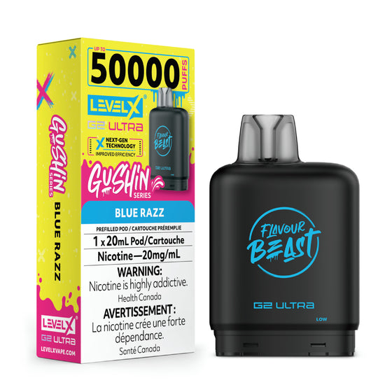 Flavour Beast Level X G2 Ultra Pod - 50k Puffs – Gushin Blue Razz