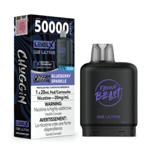 Flavour Beast Level X G2 Ultra Pod - 50k Puffs – Chuggin' Blueberry Sparkle Ice
