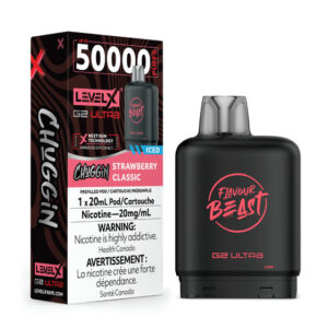Flavour Beast Level X G2 Ultra Pod - 50k Puffs  – Strawberry Classic ICED