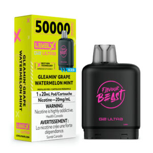 Flavour Beast Level X G2 Ultra Pod - 50k Puffs  – Gleamin' Grape Watermelon Mint