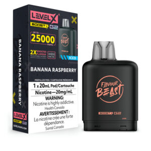 Flavour Beast Level X Vape Pod - 25K - Banana Raspberry Ice