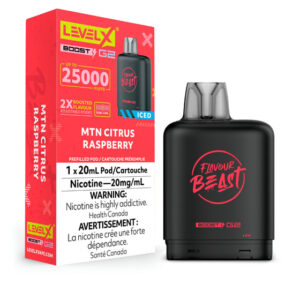 Flavour Beast Level X Vape Pod - 25K - MTN Citrus Raspberry Iced