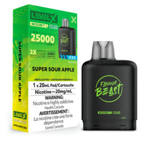 Flavour Beast Level X Vape Pod - 25K - Super Sour Apple Iced