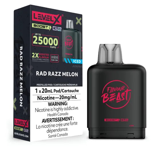 Flavour Beast Level X Vape Pod - 25K - Rad Razz Melon Iced