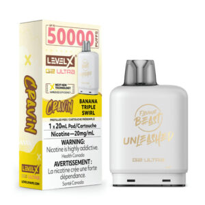 Flavour Beast Level X G2 Ultra Pod - 50k Puffs  – Cravin' Banana Triple Swirl