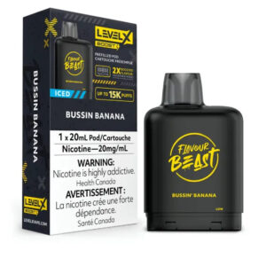 Level X Flavour Beast BOOST Pod 20mL - Bussin Banana Iced - 25K Puffs