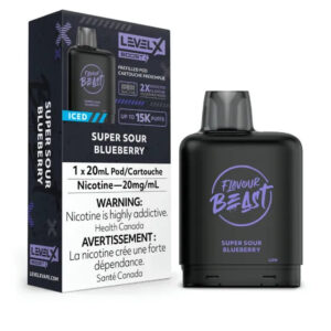 Level X Flavour Beast BOOST Pod 20mL - Super Sour Blueberry Iced - 25K Puffs