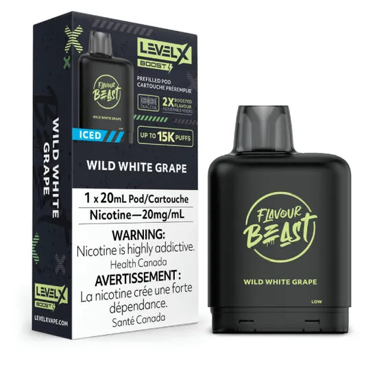 Level X Flavour Beast BOOST Pod 20mL - Wild White Grape Iced - 25K Puffs
