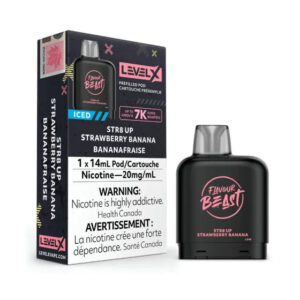 Level X STR8 Up Strawberry Banana Iced Flavour Beast Pods
