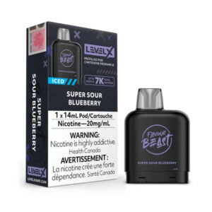 Level X Super Sour Blueberry Iced Flavour Beast Pods