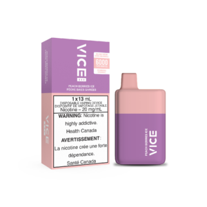Vice Box Rechargeable Disposable Vape - 6000 Puffs - Peach Berries Ice -  Zero Nicotine - 0MG