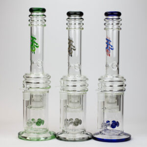 17 inches H2O Glass Water Bong with Double Layer Honeycomb