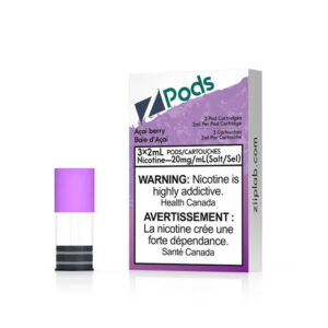 Z pods STLTH Compatible -  Acai Berry - Supreme Nic Blend- 20MG with 50MG Throat Hit