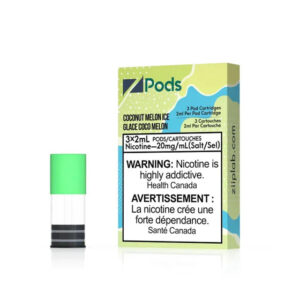 Z pods STLTH Compatible - Coconut Melon Ice - Supreme Nic Blend - 20 MG with 50 MG Throat Hit