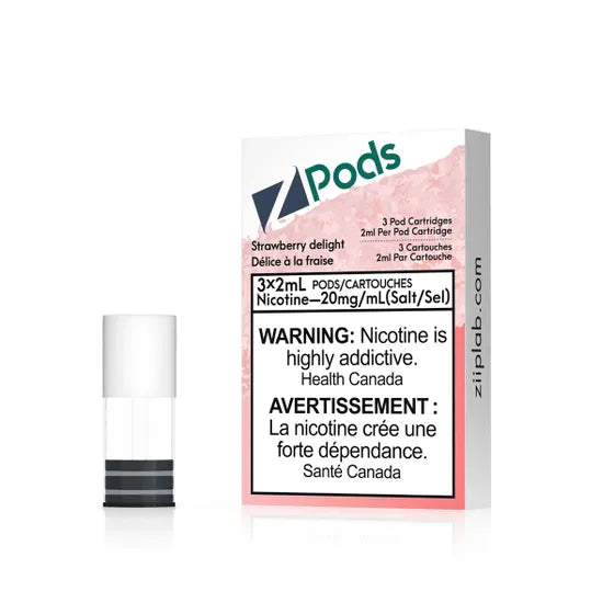 Z pods STLTH Compatible - Strawberry Cream - Supreme Nic Blend - 20MG with 50MG Throat Hit