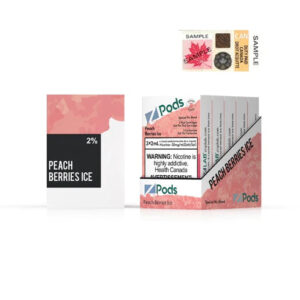 Z Pods Stlth Compatible Peach Berries Ice - Supreme Nic Blend - 20 MG with 50 MG Throat Hit