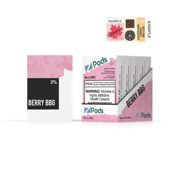 Z Pods Stlth Compatible Berry BBG - Supreme Nic Blend - 20 MG with 50 MG Throat Hit